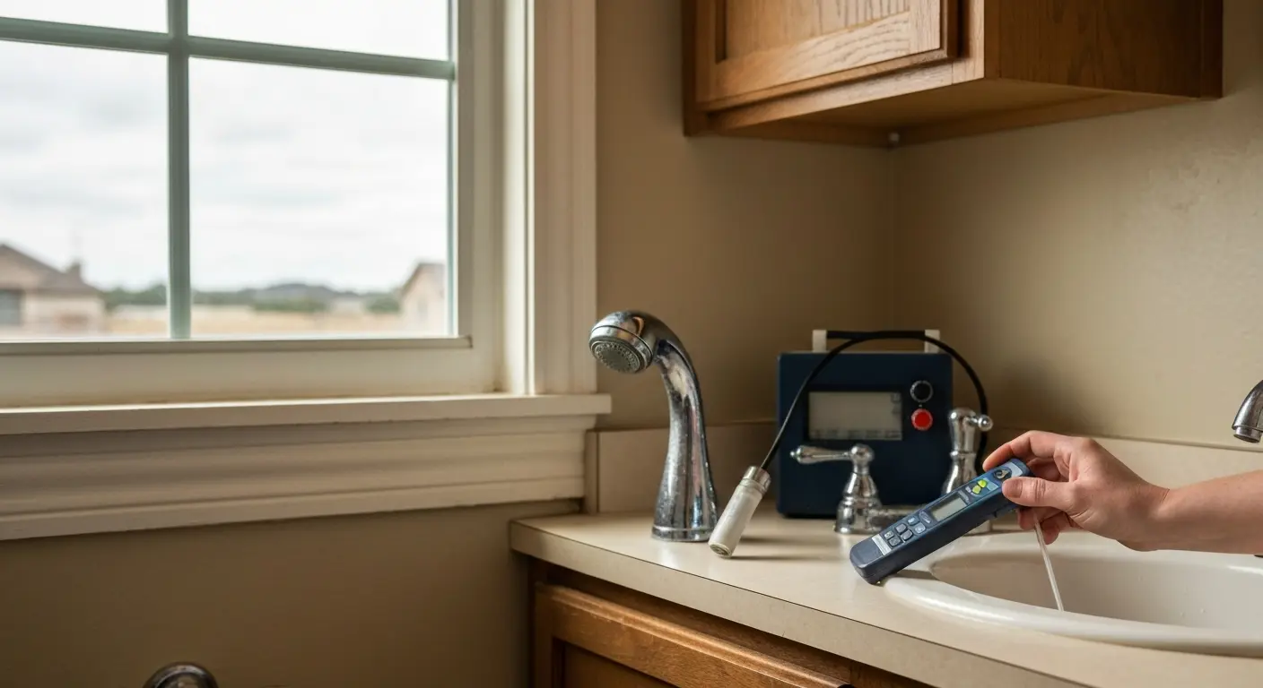 Water hardness testing in Converse home