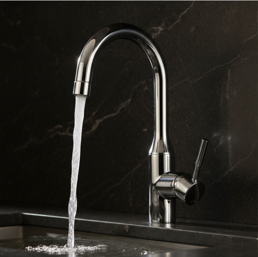 Kitchen faucet with running water