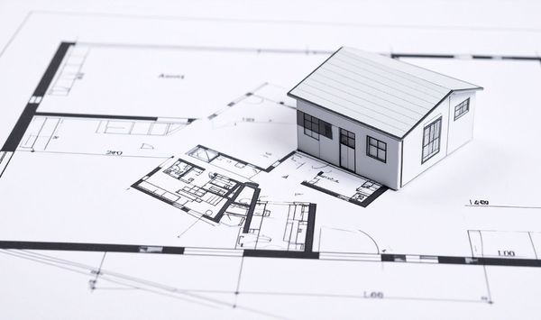 Architectural floor plans and model for an accessory dwelling unit design