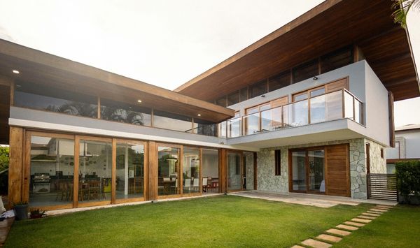 Modern energy-efficient home exterior with natural light and outdoor space as inspiration for sustainable ADU design