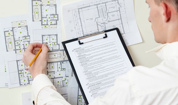 ADU builder reviewing floor plans for a Windham County CT accessory dwelling unit