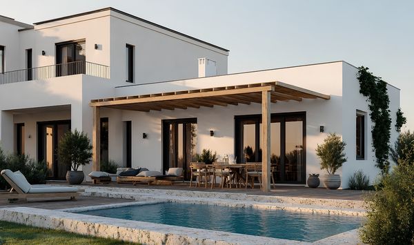 Modern attached ADU addition with outdoor patio Modern attached ADU addition with outdoor patio