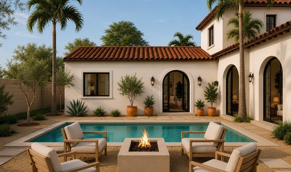 Luxury attached ADU connected to a Mediterranean-style home Luxury attached ADU connected to a Mediterranean-style home