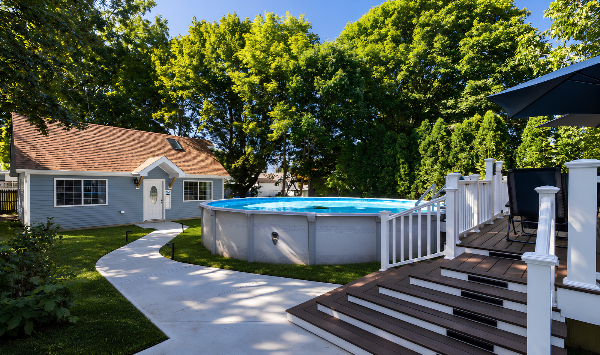 Connecticut backyard with detached structure showing space considerations for ADU placement and size