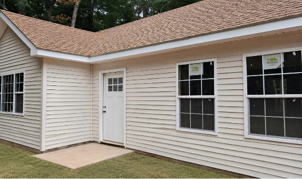 Attached ADU exterior in Connecticut with private entrance and residential windows