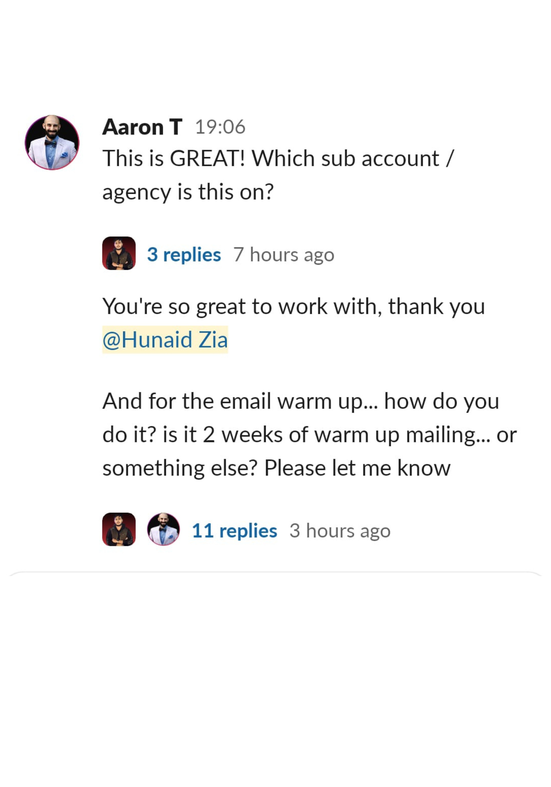 GoHighLevel client testimonial message