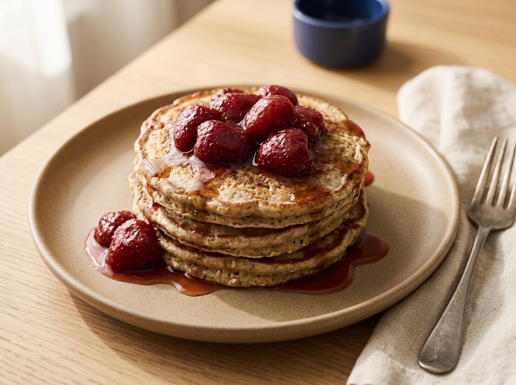 Strawberry Protein Pancakes