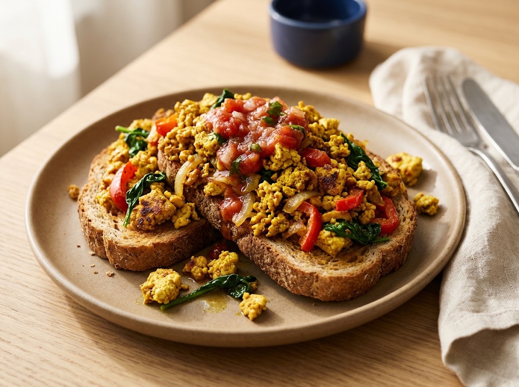 Big Tofu Scramble on Toast