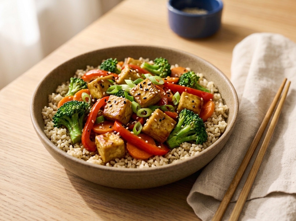 Ginger Tofu and Broccoli Stir-Fry