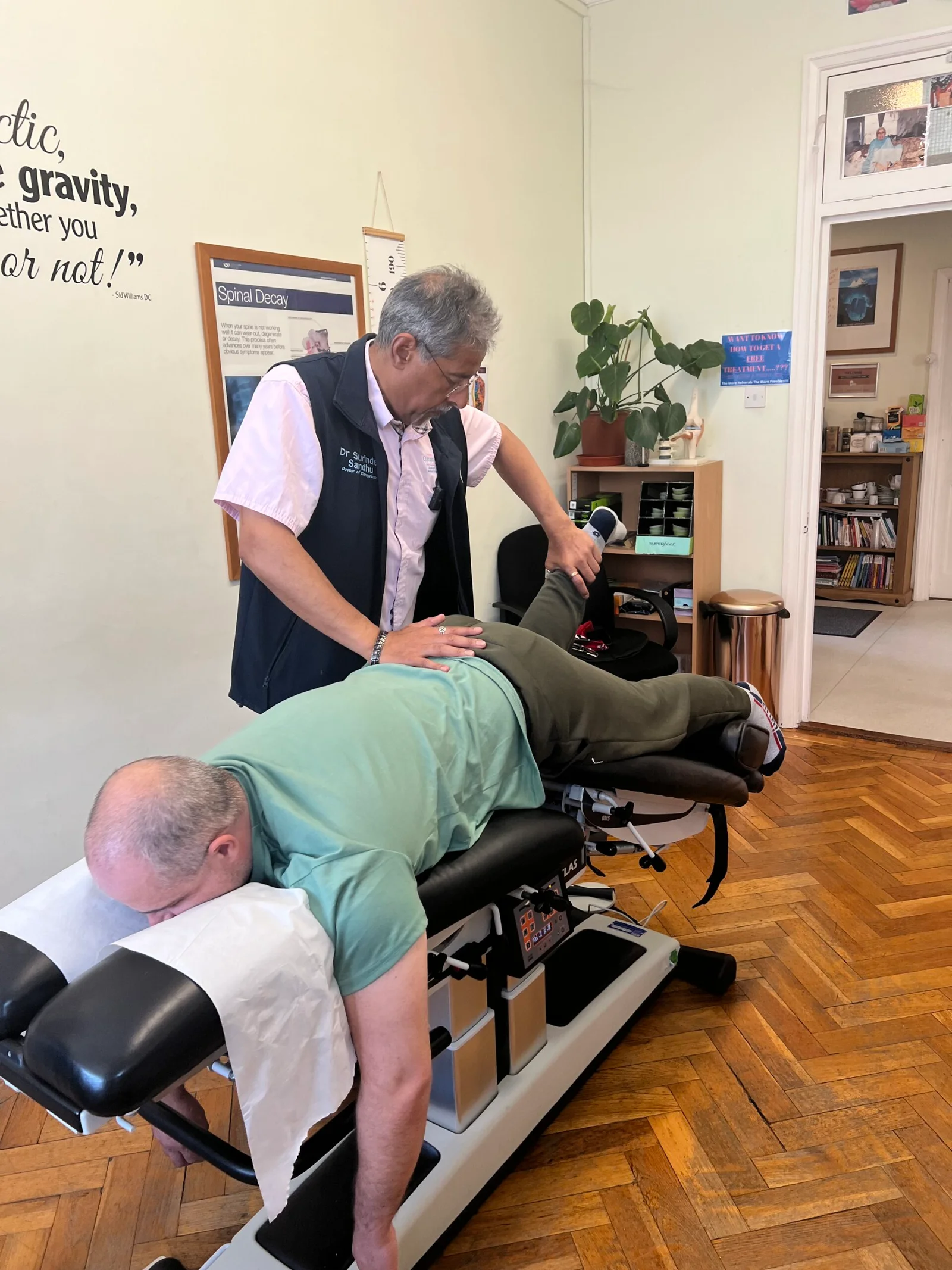 Clinical assessment inside Bedford Chiropractic Clinic