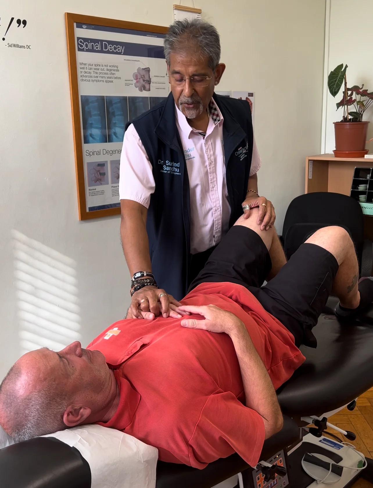 Clinical assessment at Bedford Chiropractic Clinic