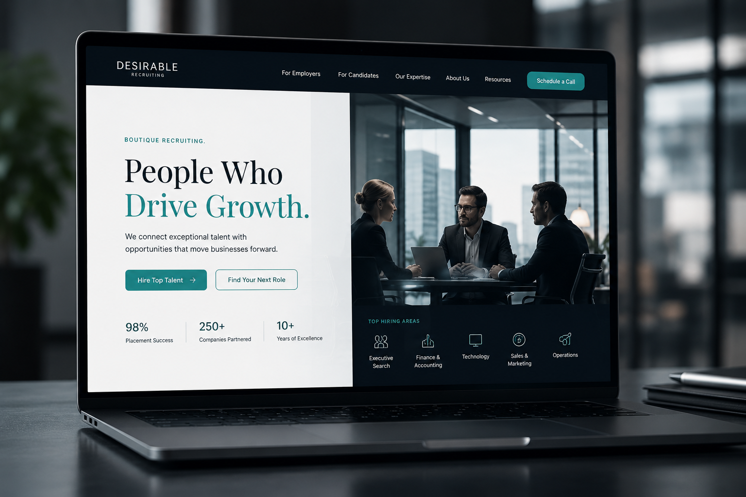 Recruiting Firm Website Mockup