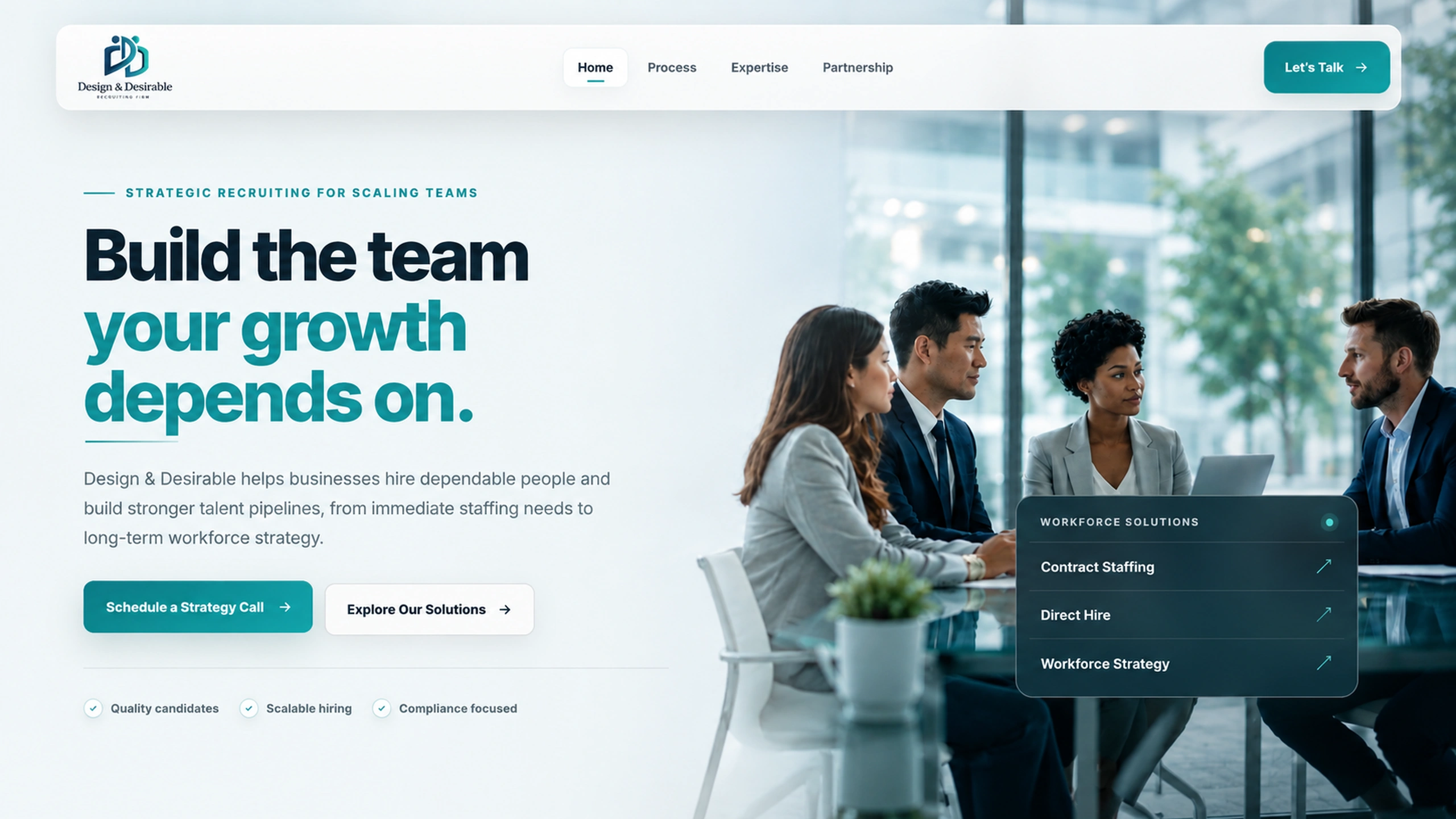 Design and Desirable business and professional website project by Kova Studio