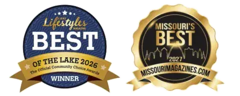 Best of the Lake and Missouri's Best award badges