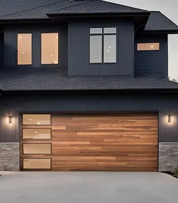custom wood garage door installation modern home