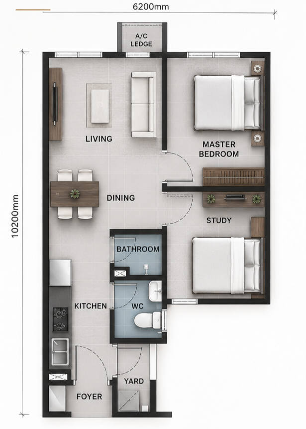 Type A Floor Plan – The Celestz @ Kebun Teh