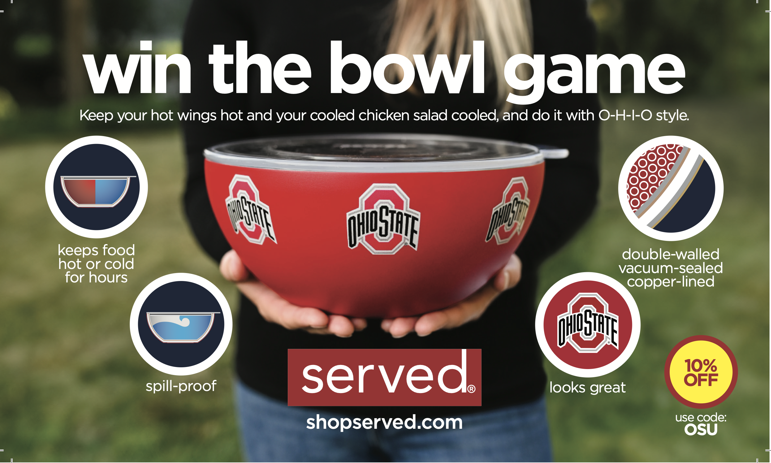 served Ohio State bowl packed up for the tailgate
