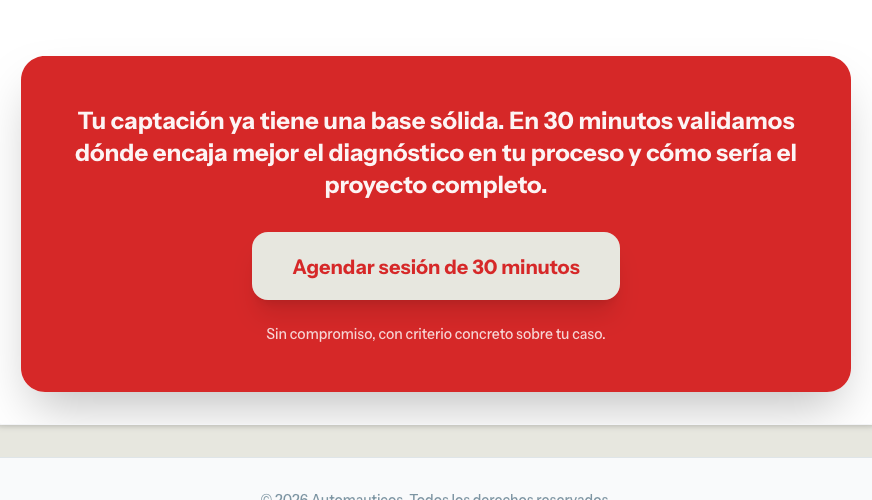 Recomendación final adaptada a un resultado Escalable