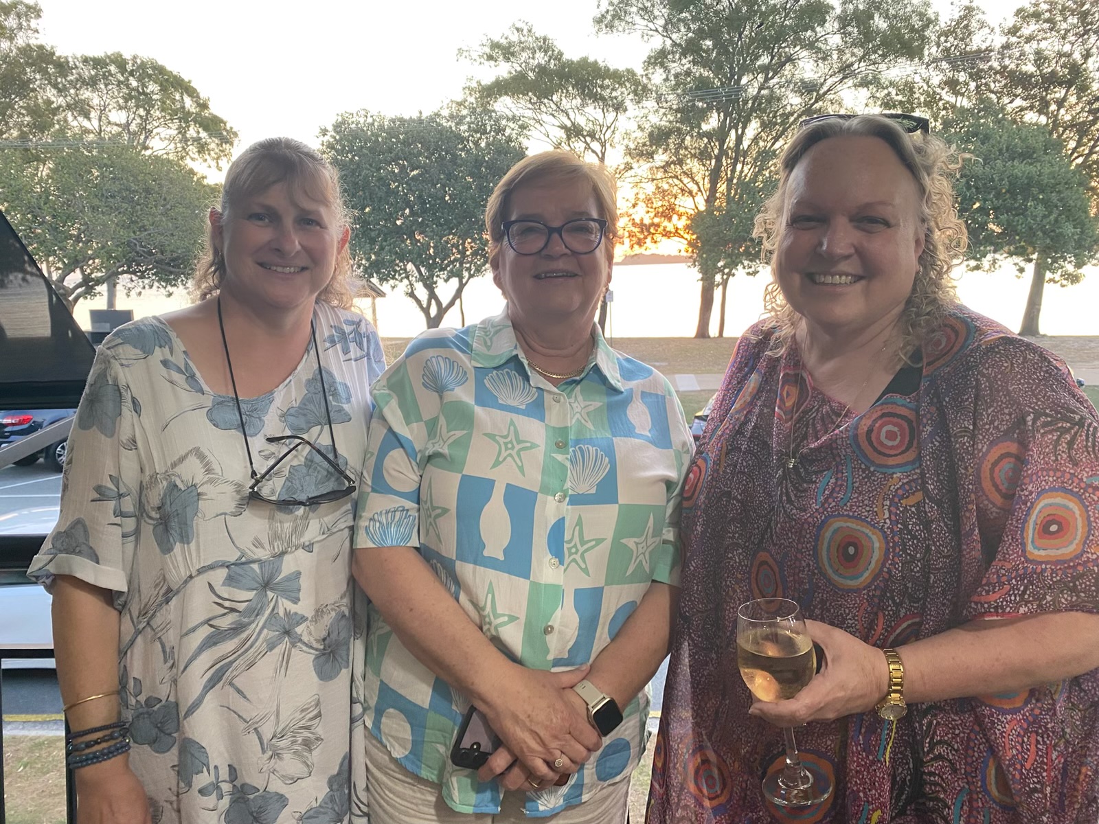 Debbie Parker at a sunset networking event on Bribie Island