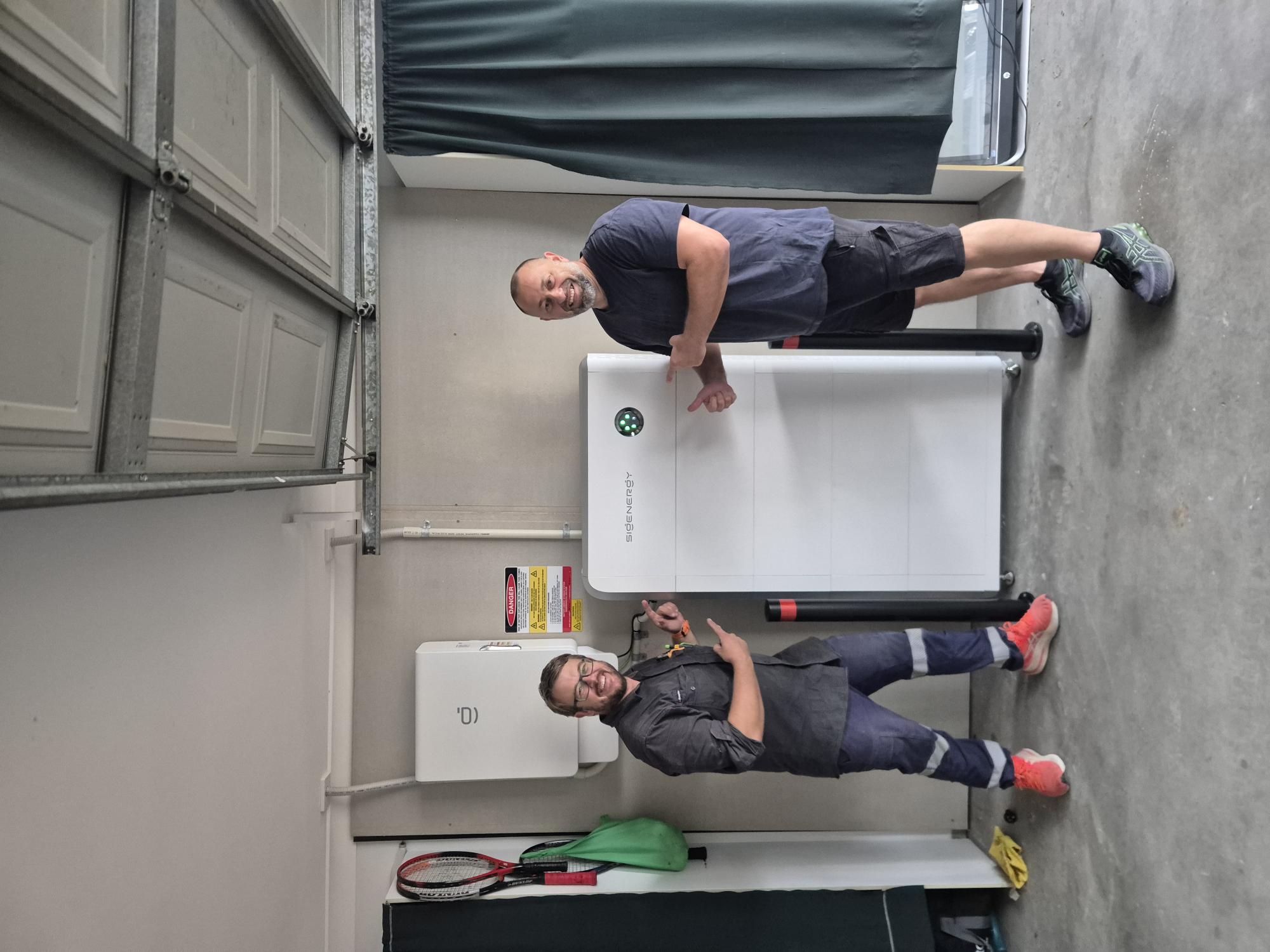 Sigenergy home battery system installed in a garage by Enhance Electrical and Solar Sigenergy home battery system installed in a garage by Enhance Electrical and Solar