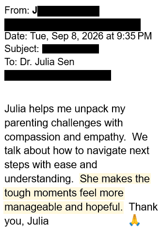 Parent testimonial from Joanna