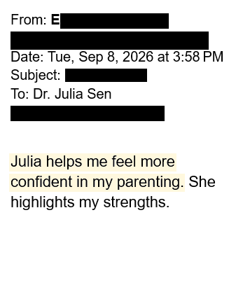 Parent testimonial from Ellen