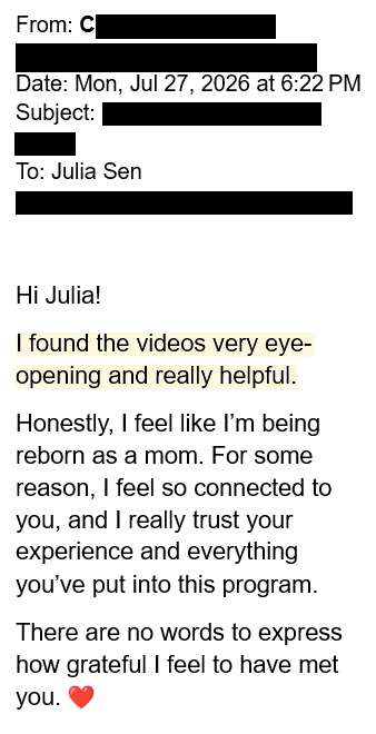 Parent testimonial from Carolyn