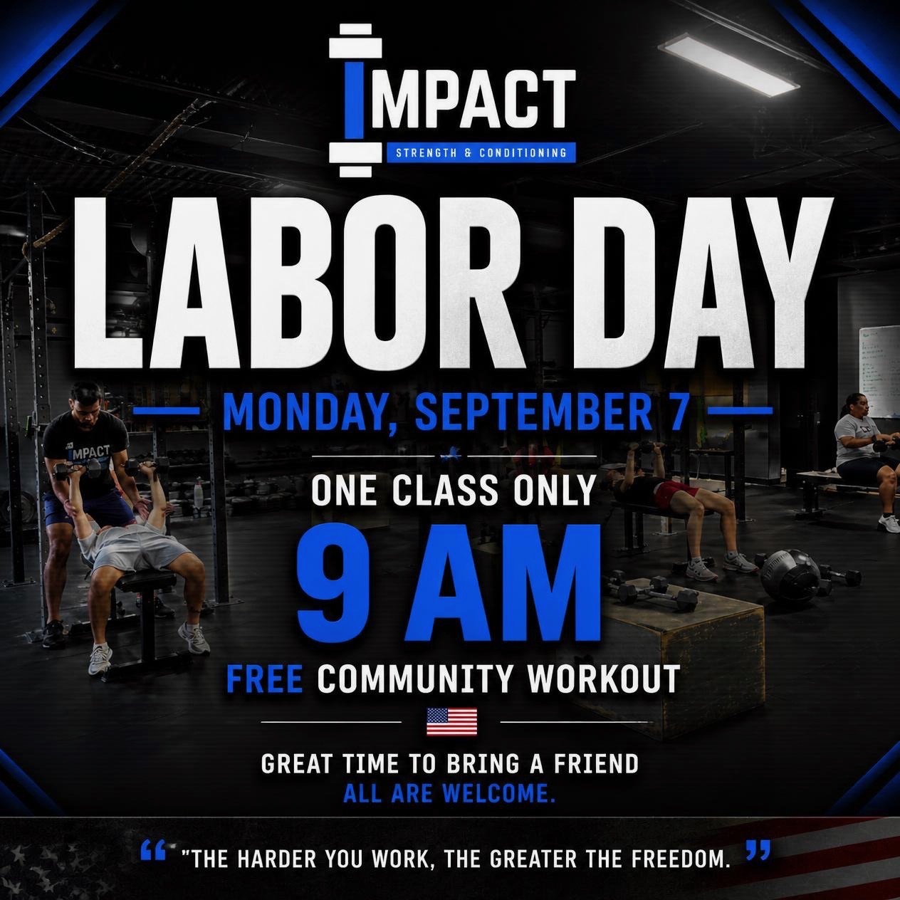 Labor Day free community workout