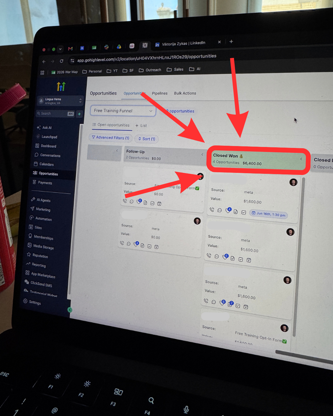 Client message screenshot