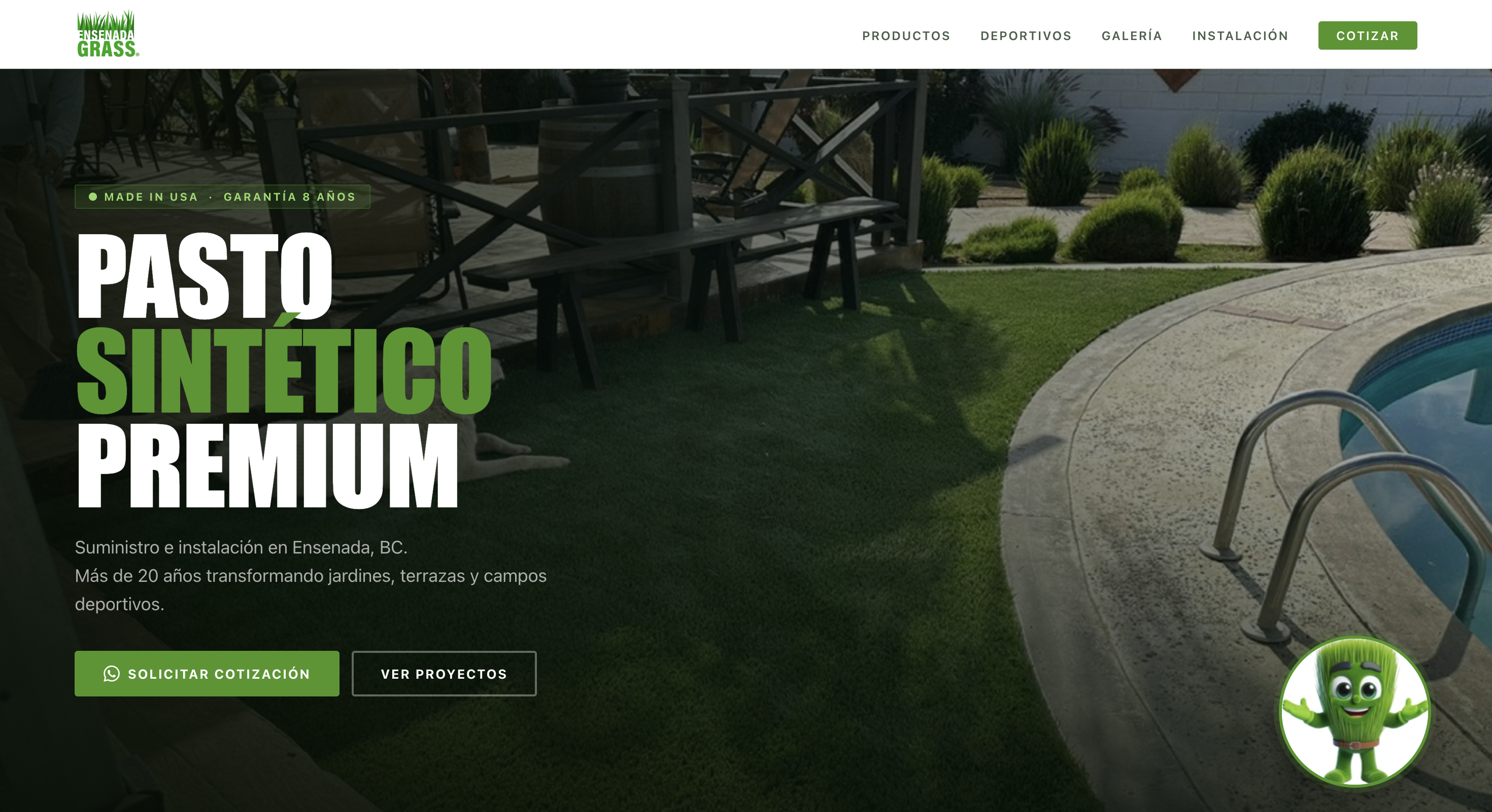 Sitio web de Ensenada Grass por Aufva
