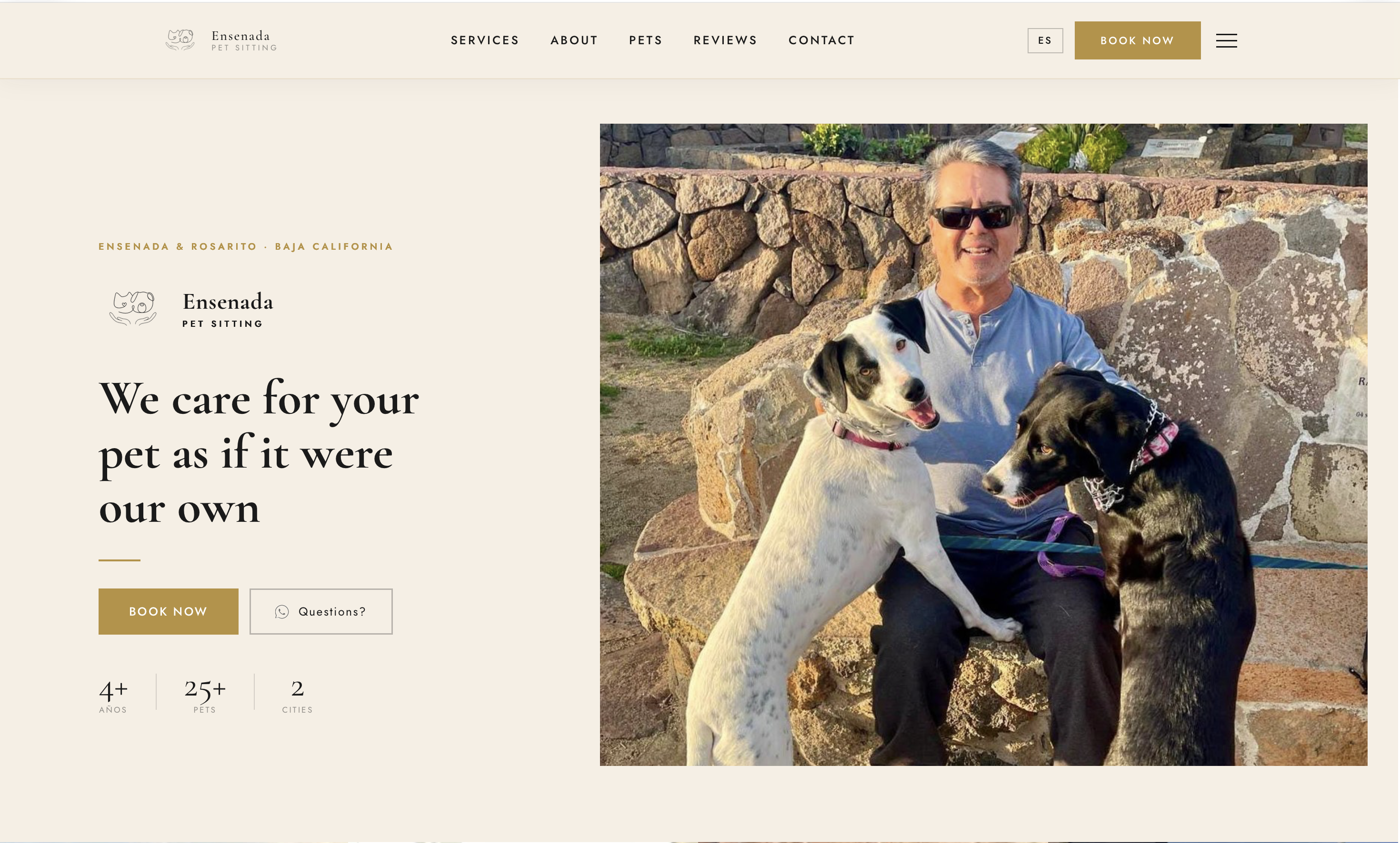 Sitio web de Ensenada Pet Sitting por Aufva