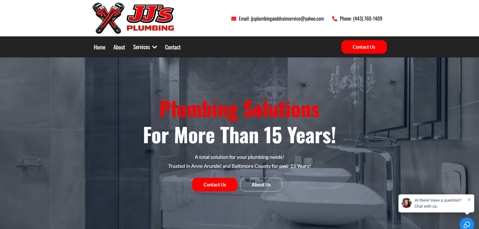 JJS Plumbing and Drain Service website screenshot