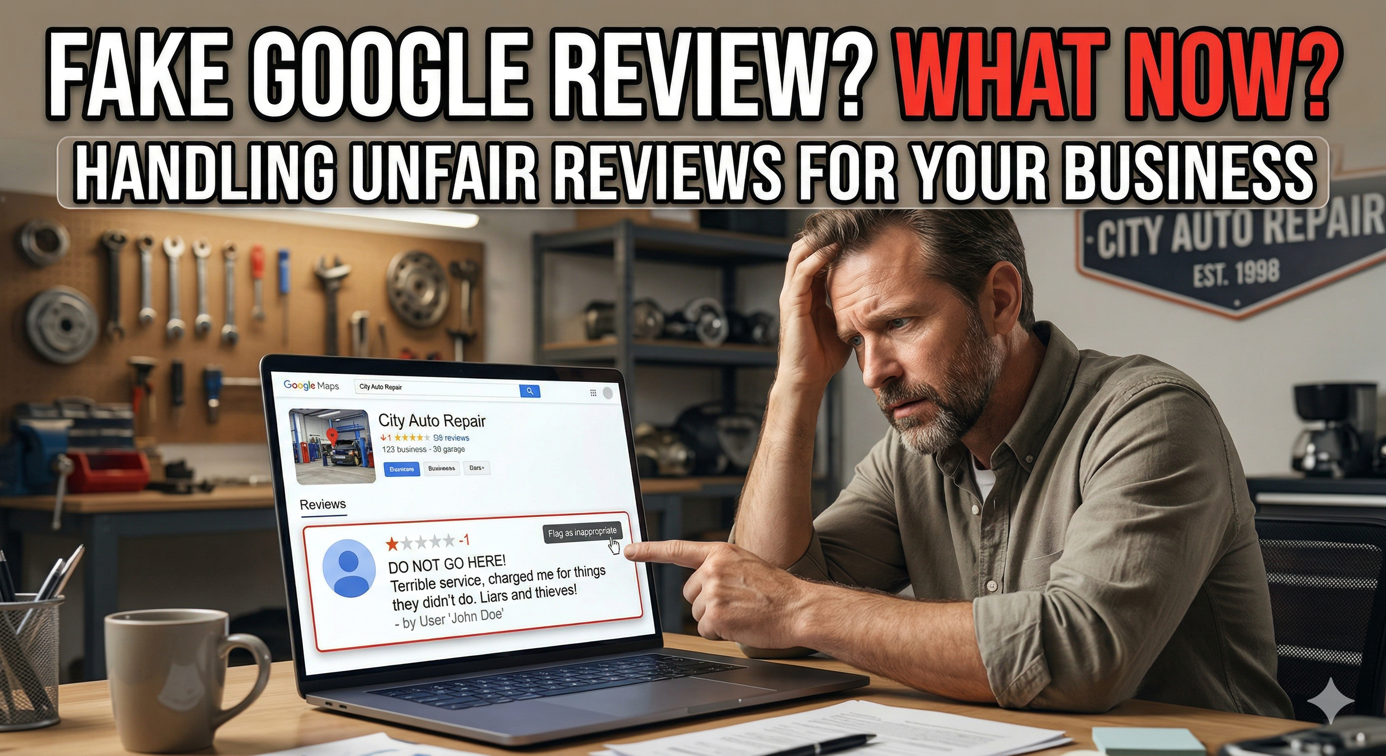an image for a blog on the subject of What Should I Do If a Customer Leaves a Fake Google Review?