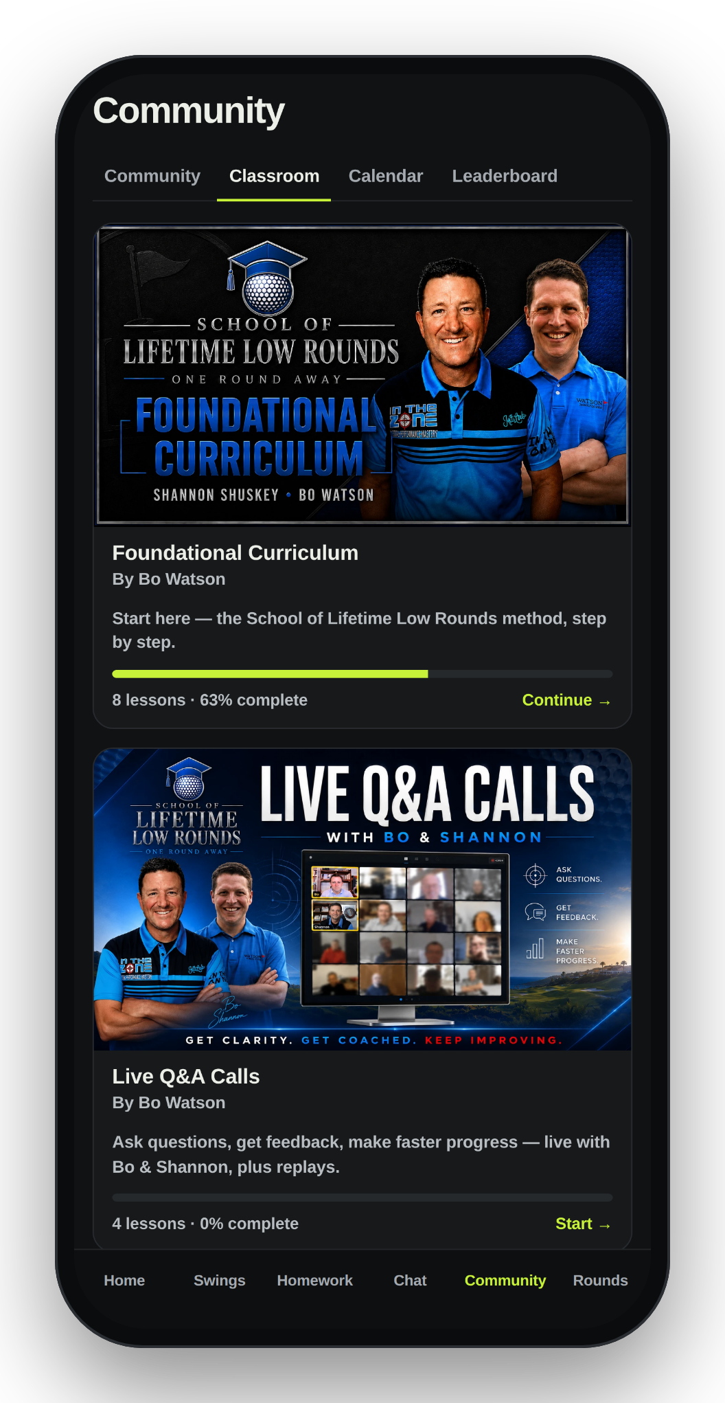 SOLLR Classroom: Foundational Curriculum and Live Q&A Calls with Bo and Shannon