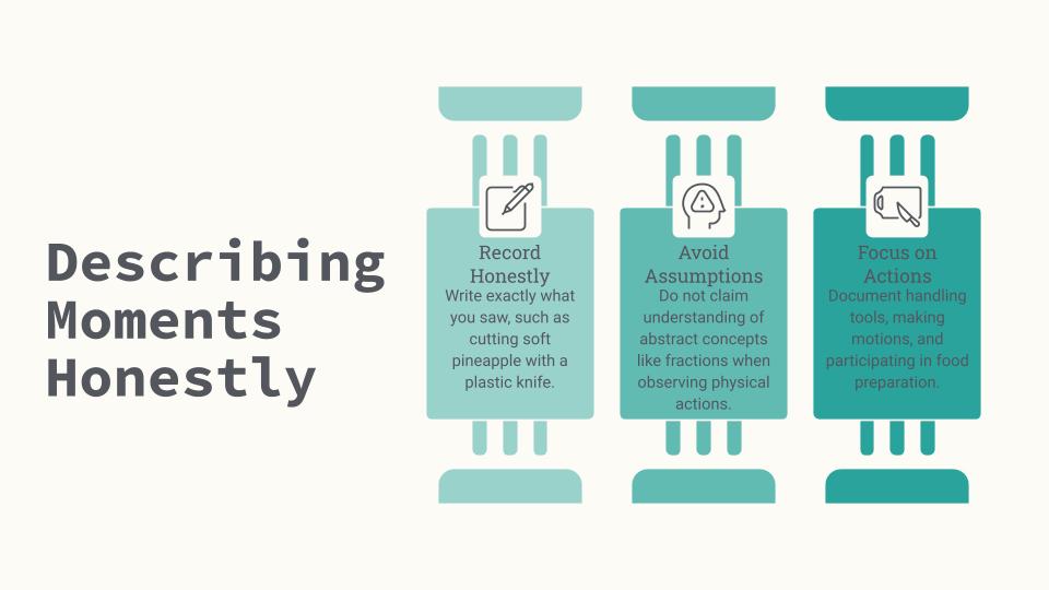 graphic depicting Record Honestly, Avoid Assumptions, Focus on Actions graphic depicting Record Honestly, Avoid Assumptions, Focus on Actions