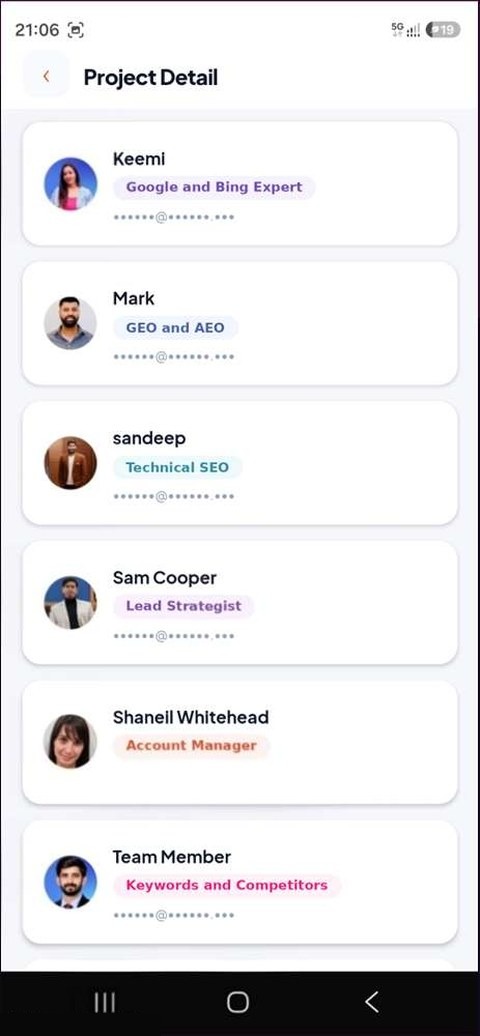 Added Marketing team members: Google and Bing Expert, GEO and AEO, Technical SEO, Lead Strategist, Account Manager, Keywords and Competitors
