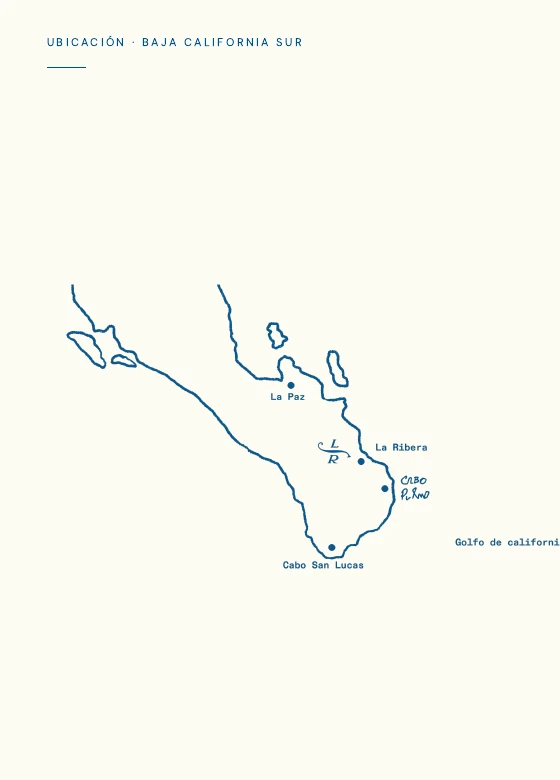 Mapa de La Ribera, BCS — La Paz · Cabo Pulmo · Cabo San Lucas · Golfo de California