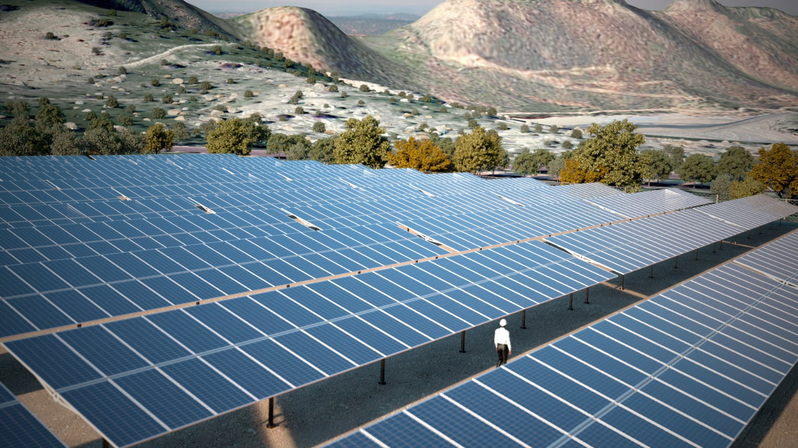 Parque de autogeneraci&oacute;n fotovoltaica de Polpaico Soluciones en Cerro Blanco, Tiltil