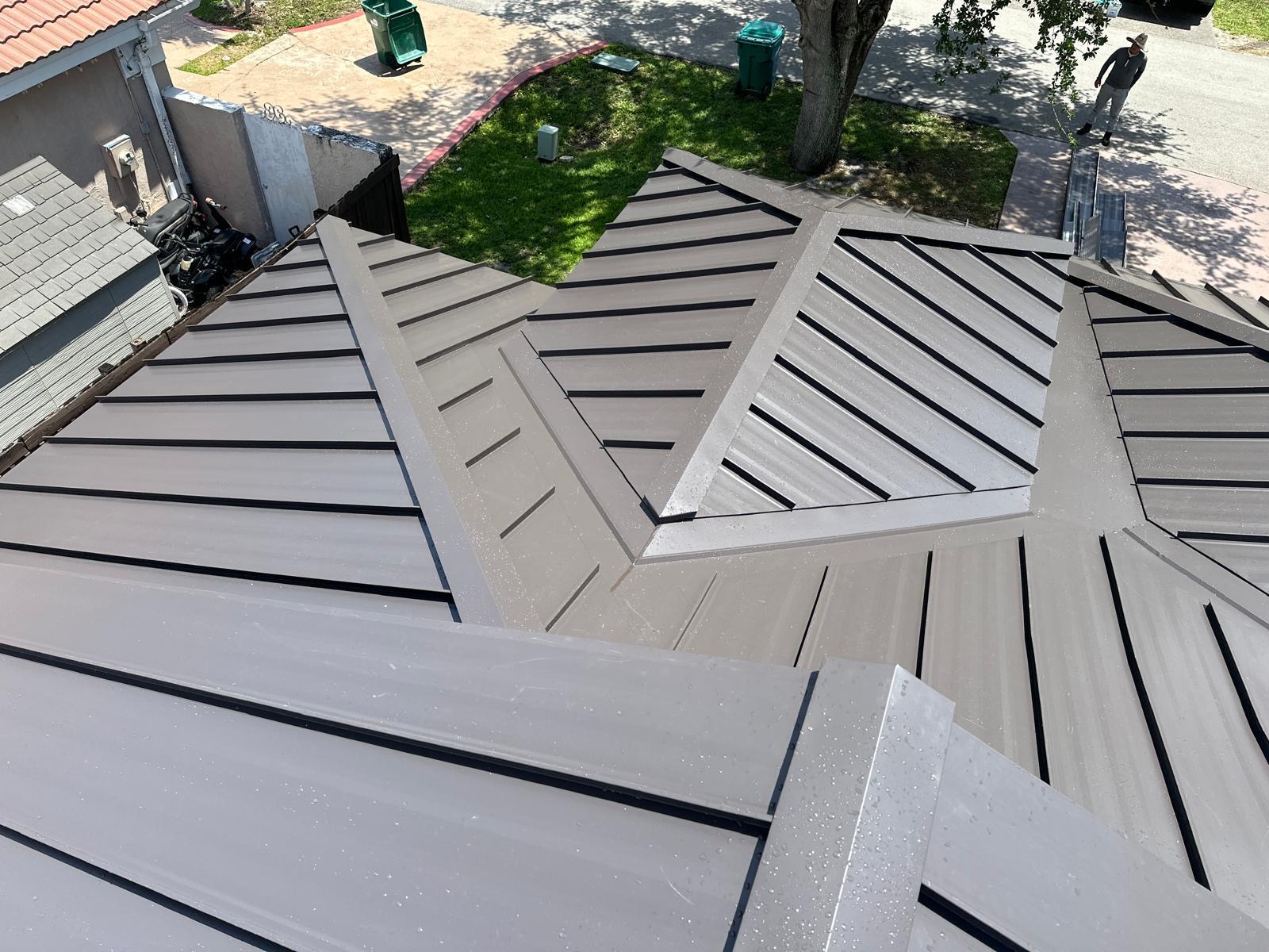 Metal roof fabricated and installed in South Florida