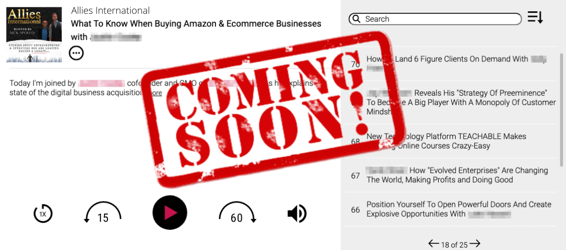 Allies The Podcast Coming Soon Sign