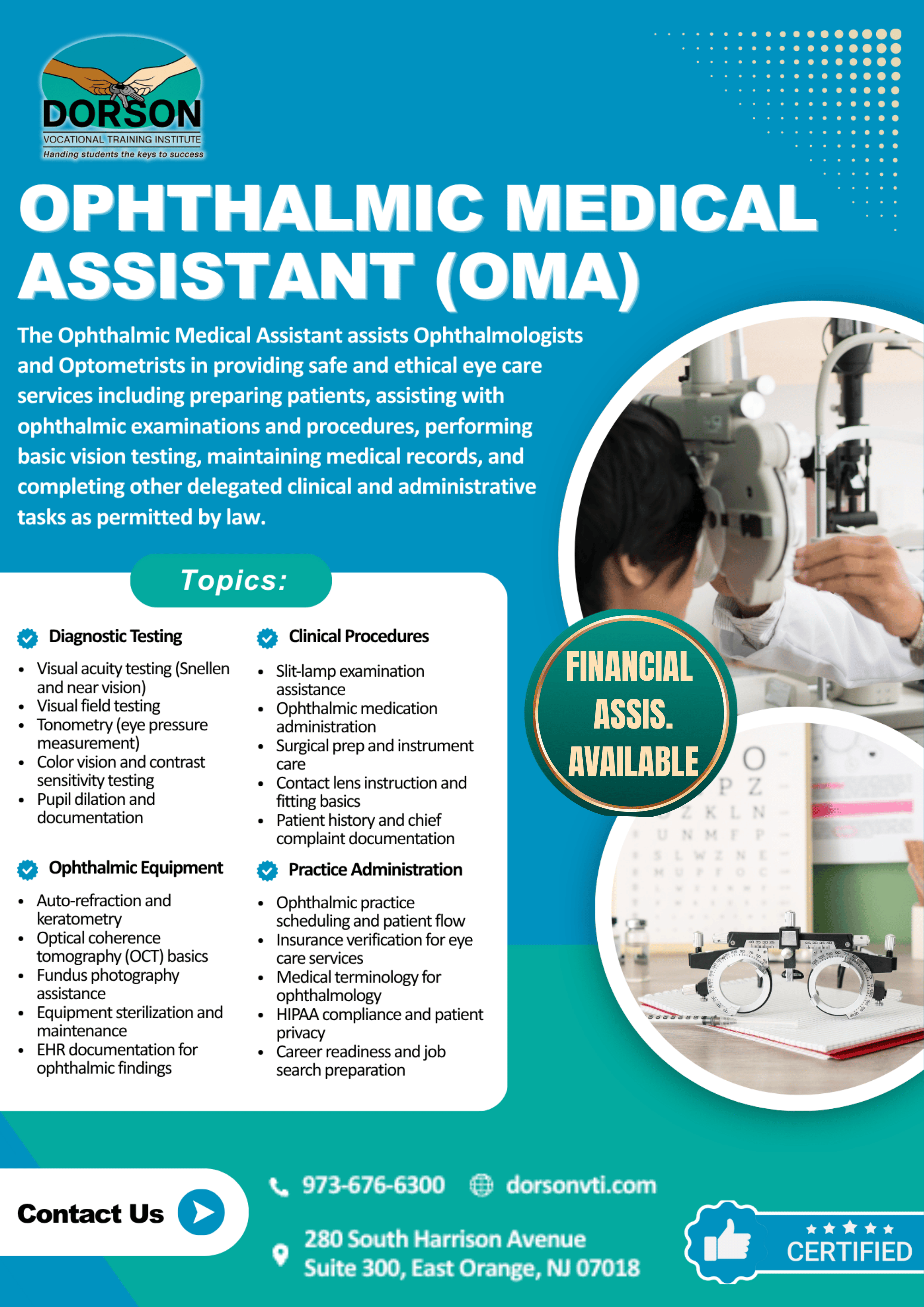 Ophthalmic Medical Assistant Program Flyer