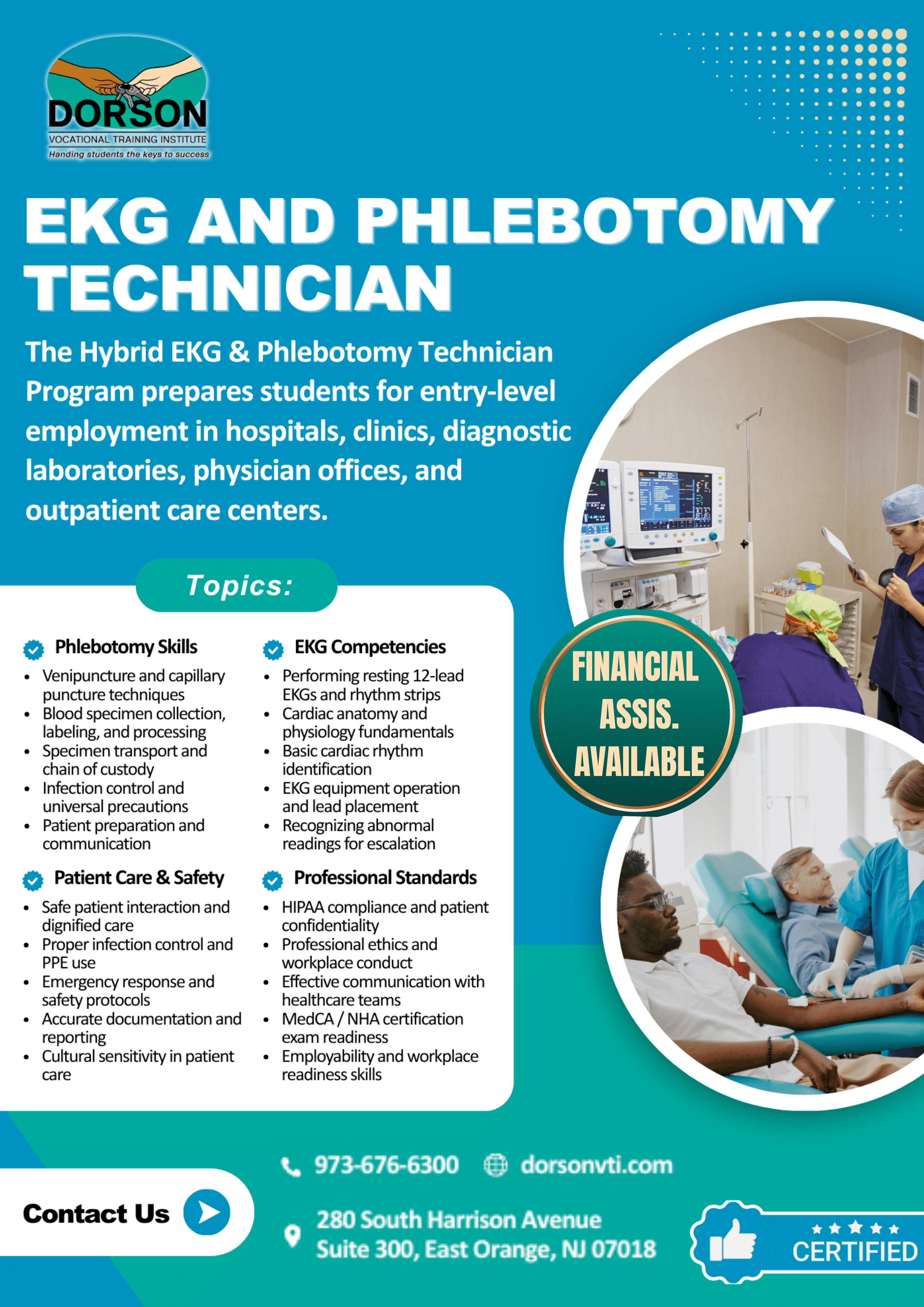 EKG and Phlebotomy Technician Program Flyer