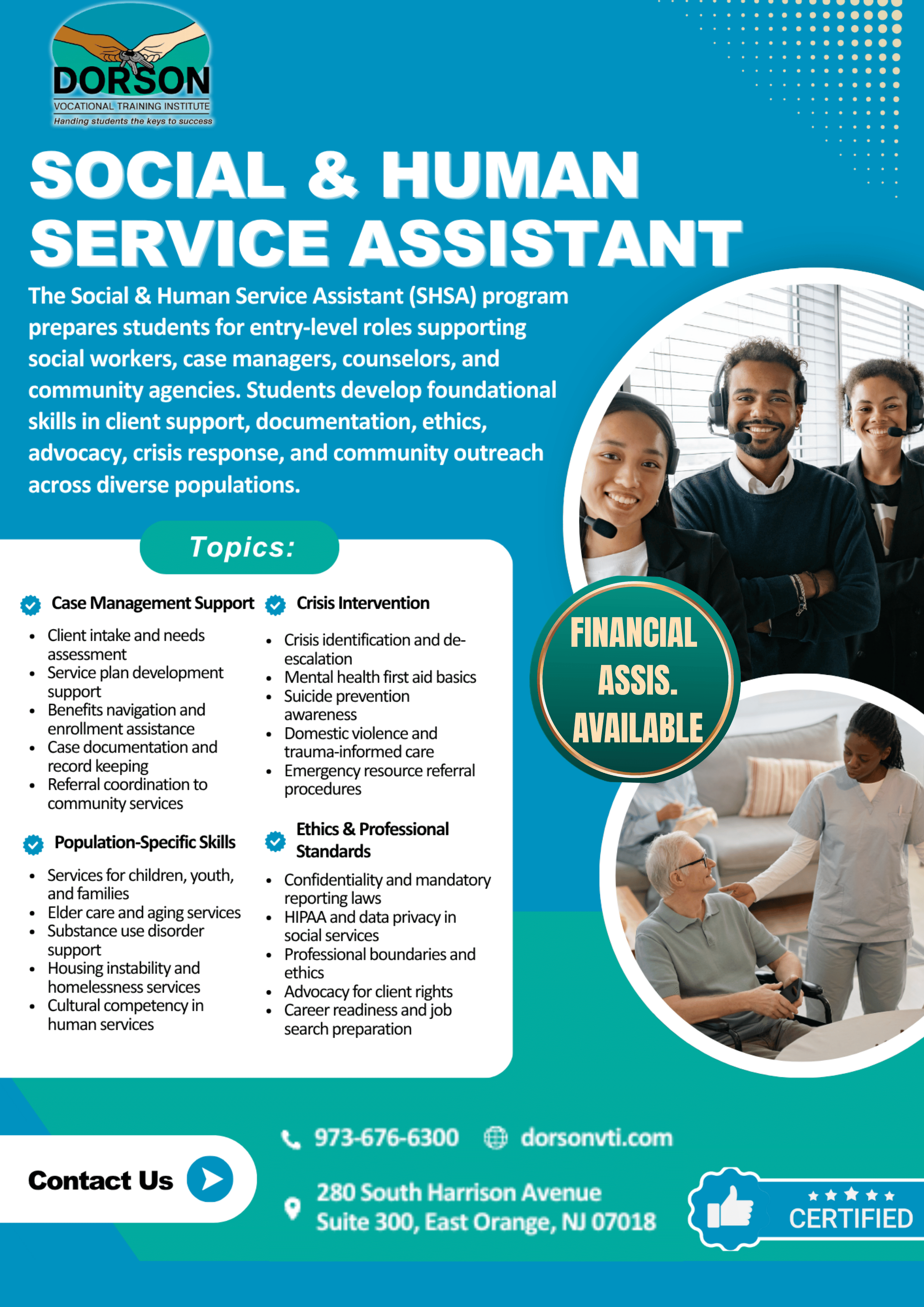 Social and Human Services Assistant Program Flyer