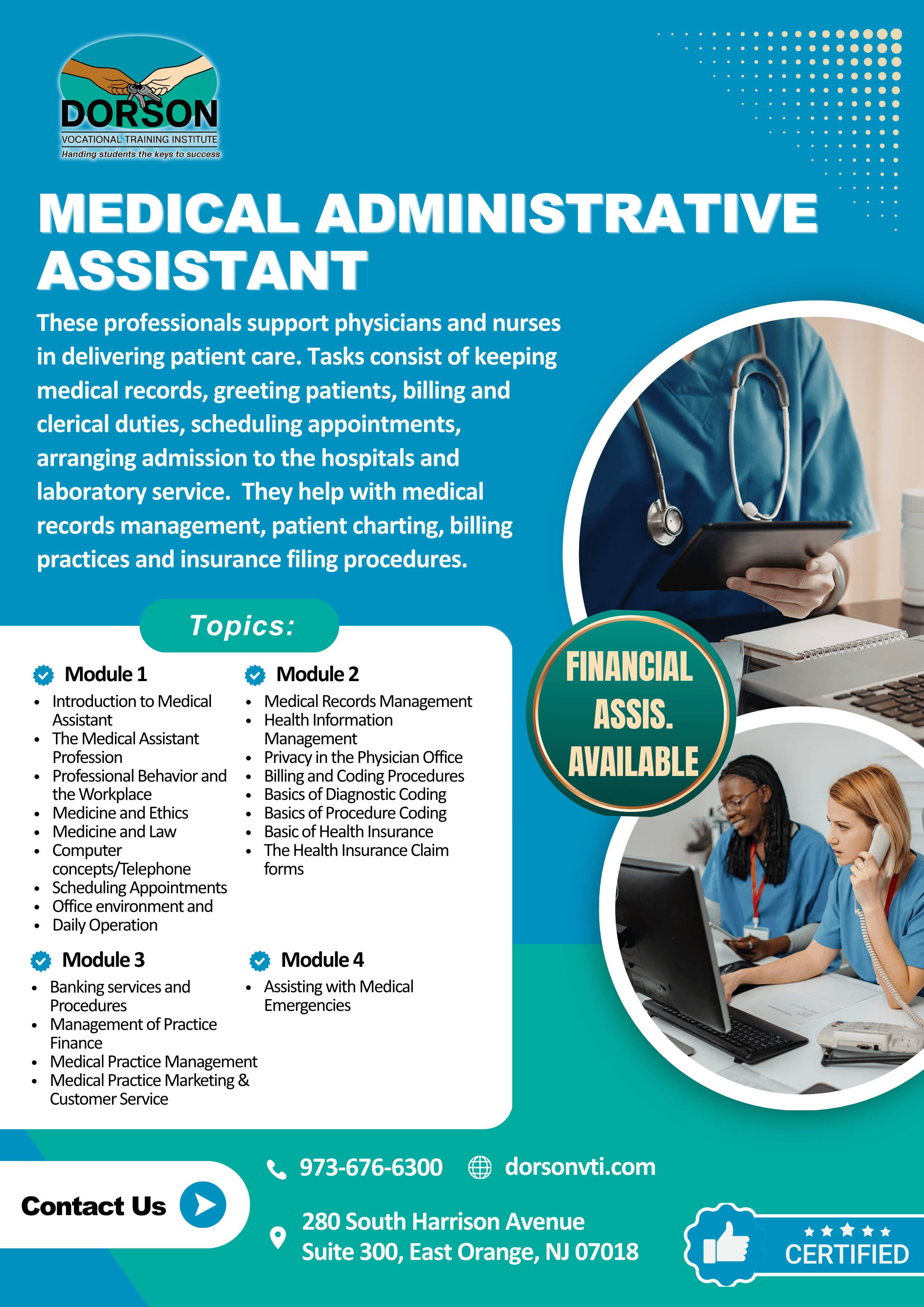 Medical Assistant Clinical and Administrative Program Flyer