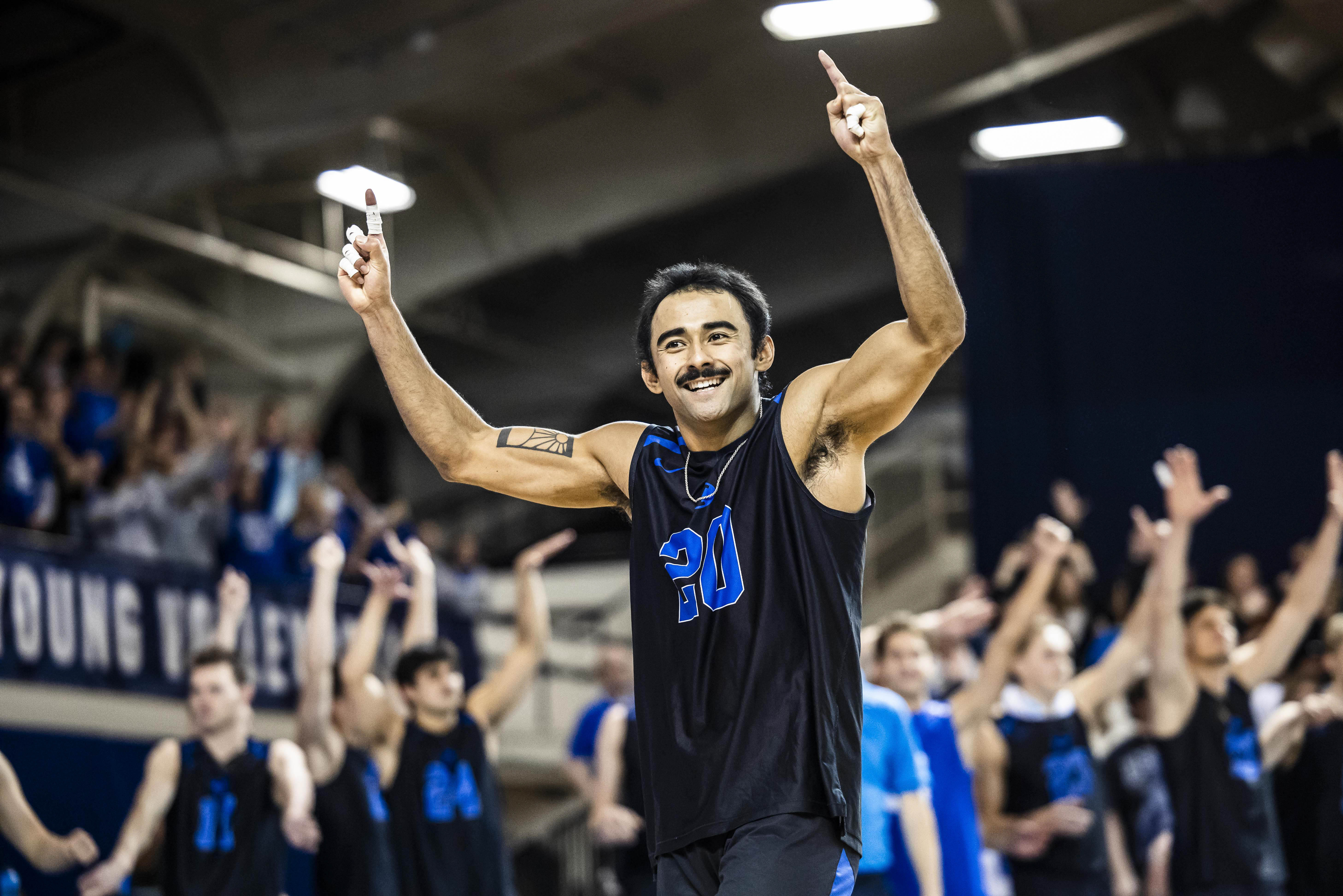 BYU men's volleyball celebration