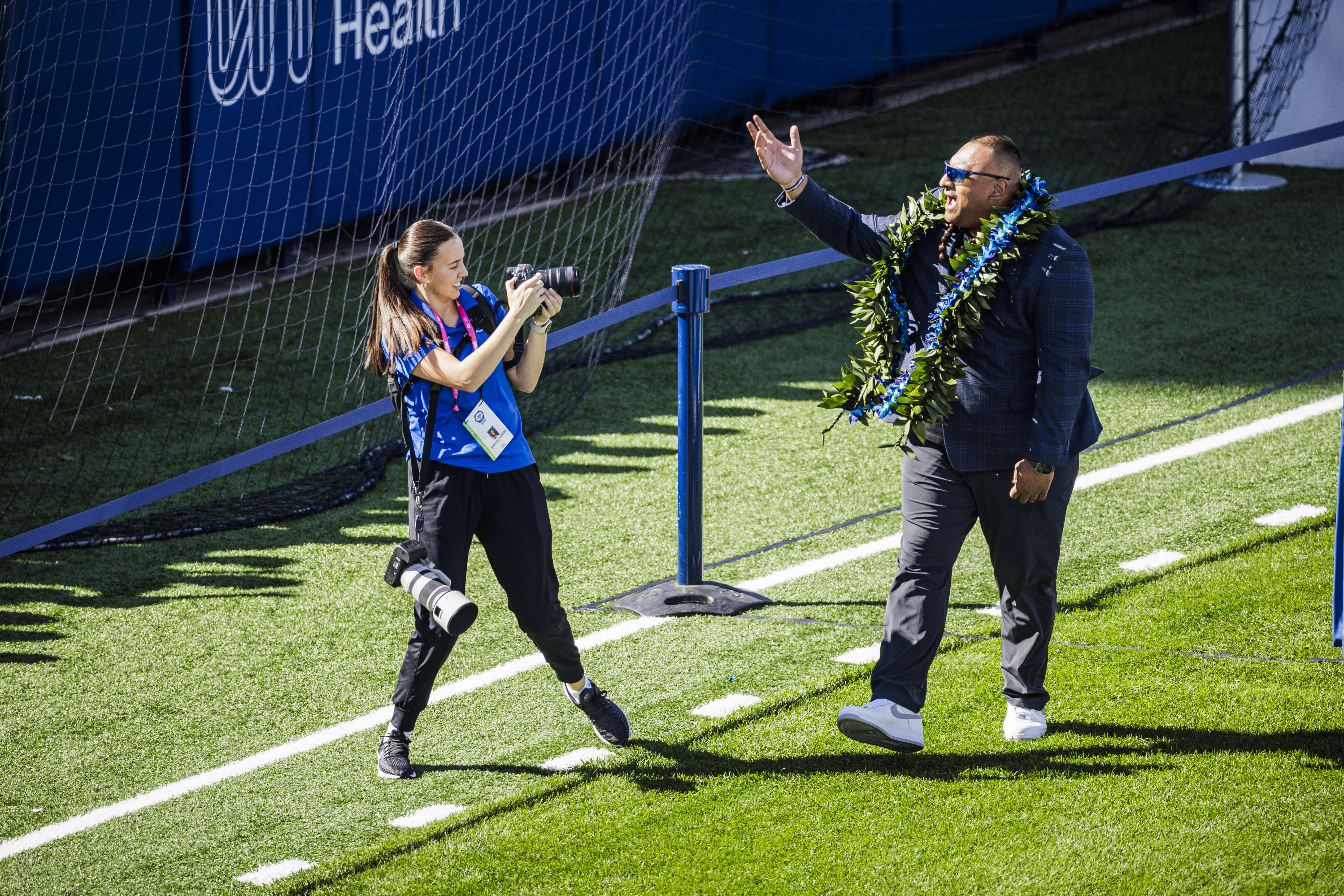 Rebeca shooting sideline at BYU vs Arizona
