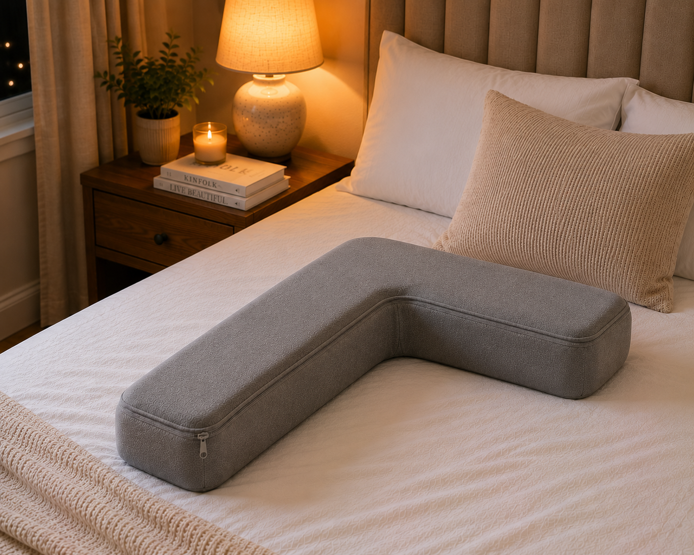 Cradle pillows in a bedroom