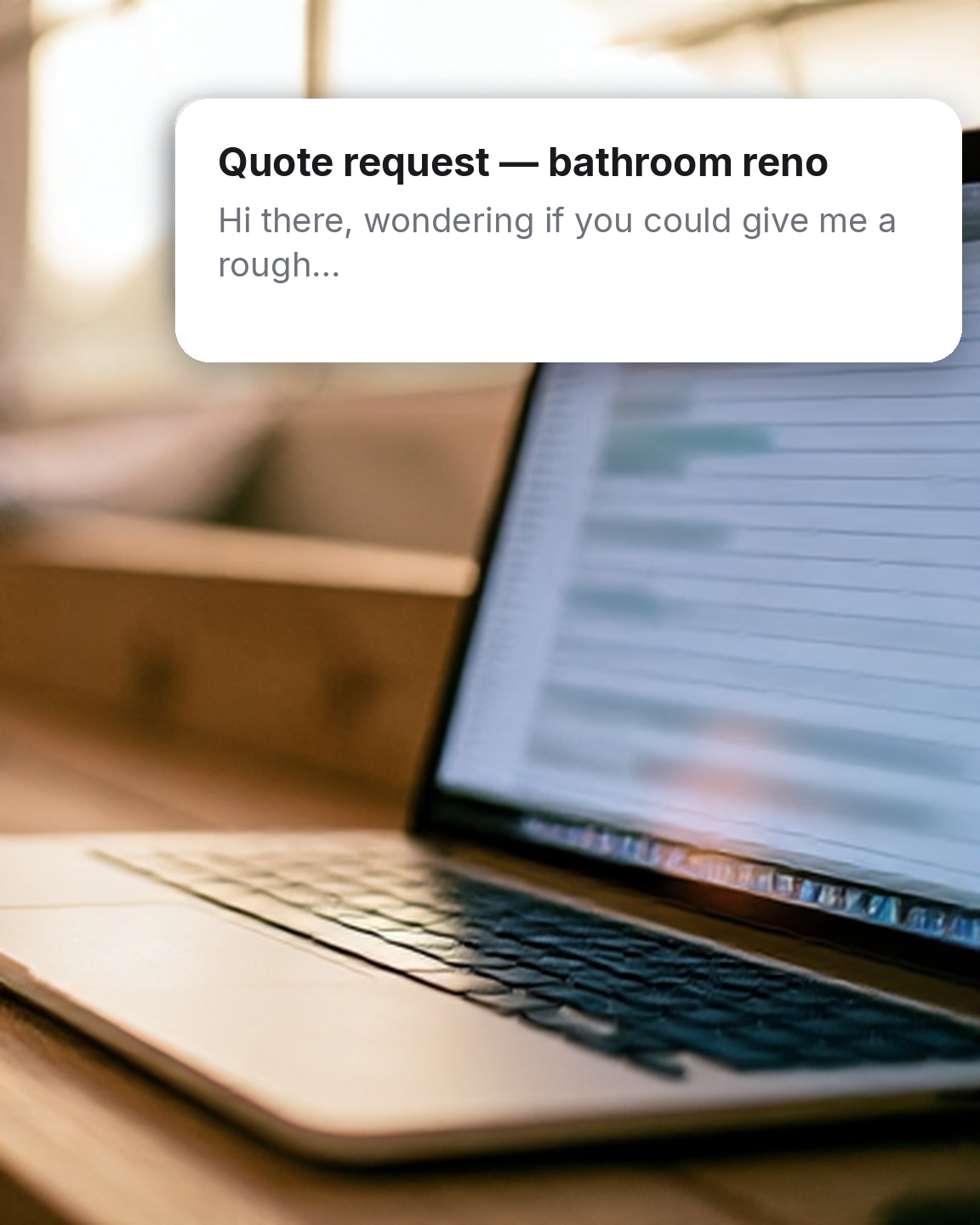 Email: Quote request — bathroom reno