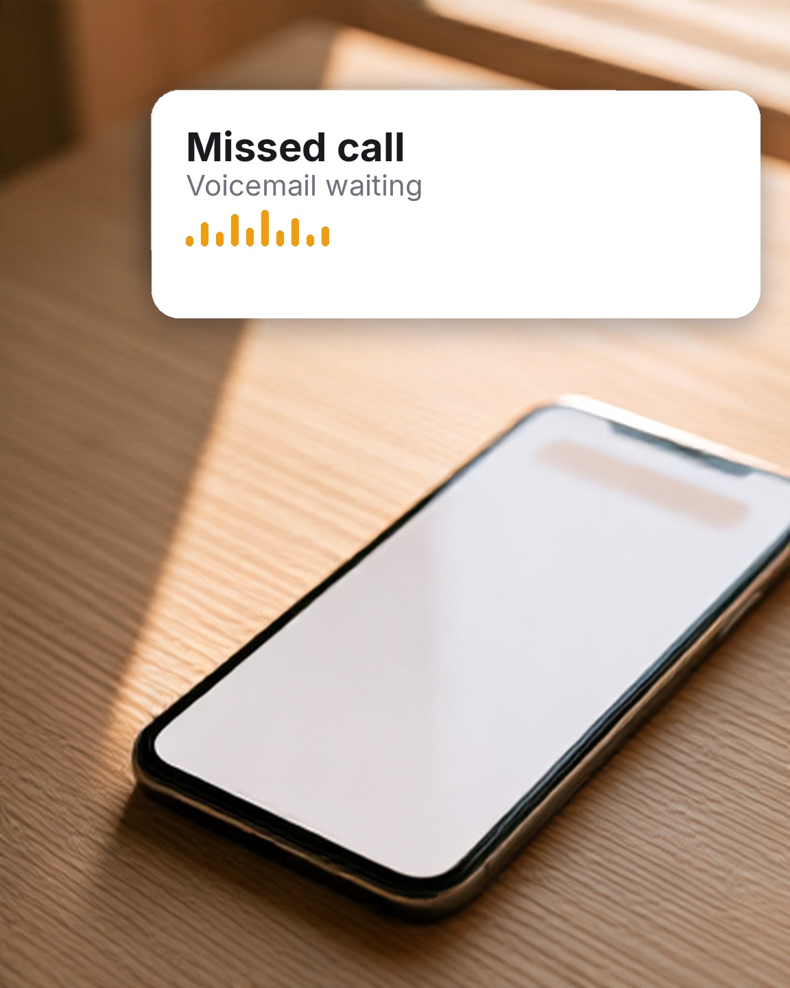 Missed call, voicemail waiting
