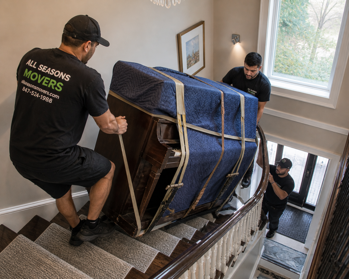 moving a grand piano on stairs